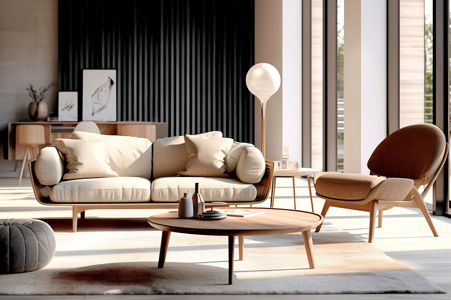 Akustik Wandpaneele Eiche Schwarz